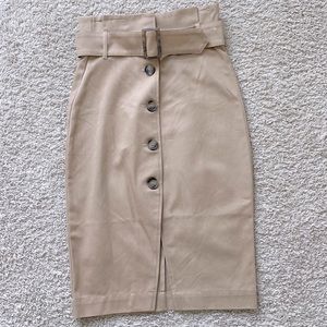 NWT H&M Khaki Pencil Skirt Size 4